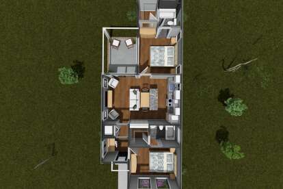 Overhead Main Floor for House Plan #4848-00610