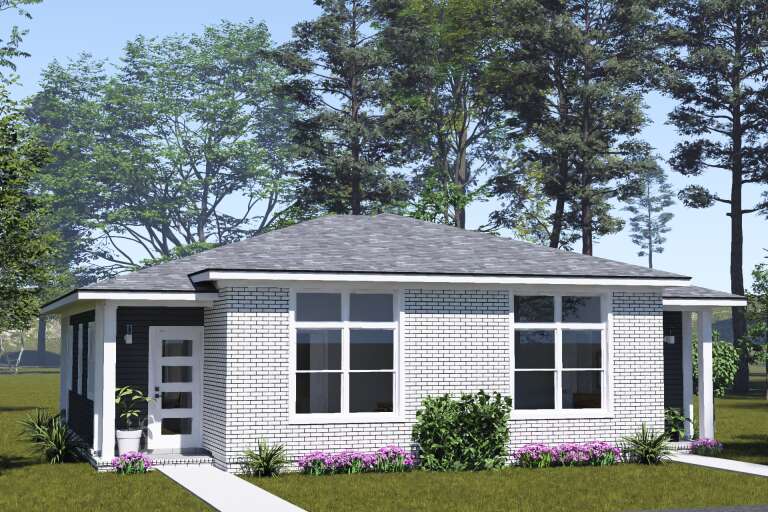 House Plan House Plan #35850 Angled Front Elevation