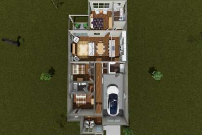 Overhead Main Floor for House Plan #4848-00613