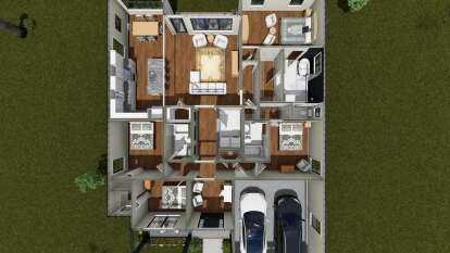 Overhead Main Floor for House Plan #4848-00615