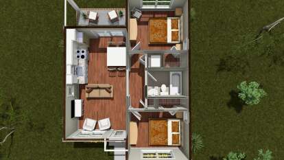 Overhead Main Floor for House Plan #4848-00616