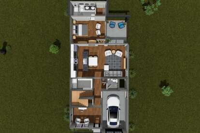 Overhead Main Floor for House Plan #4848-00617