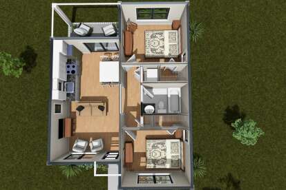 Overhead Main Floor for House Plan #4848-00618