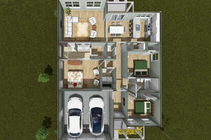 Overhead Main Floor for House Plan #4848-00619