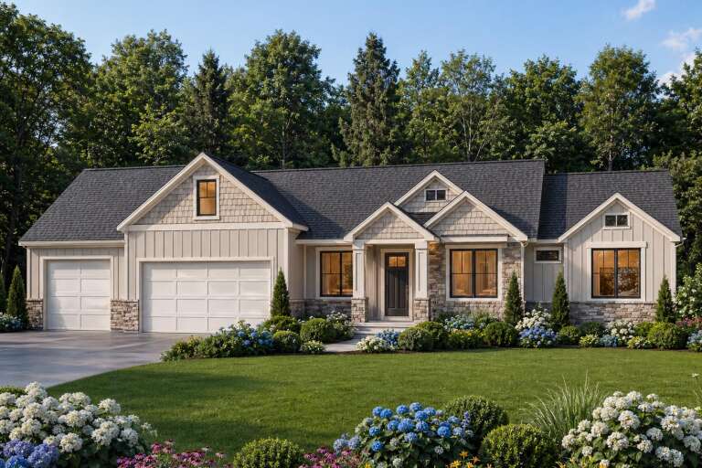 House Plan House Plan #35867 Angled Front Elevation