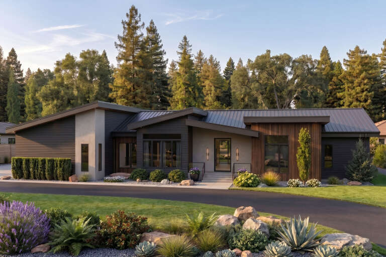 House Plan House Plan #35868 Angled Front Elevation