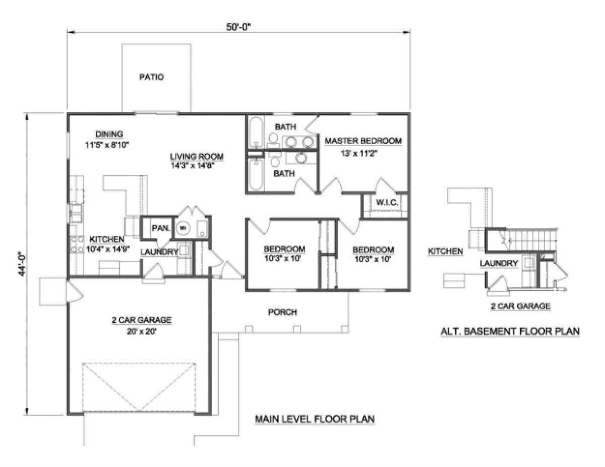 Floorplan 1 for House Plan #340-00019