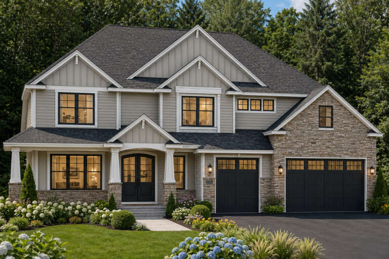 House Plan House Plan #35872 Angled Front Elevation