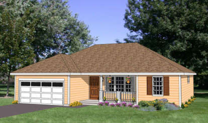 Ranch House Plan #340-00021 Elevation Photo