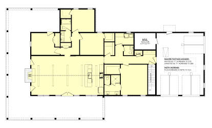 Main Floor w/ Basement Stairs Location for House Plan #041-00441