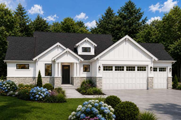 House Plan House Plan #35893 Angled Front Elevation