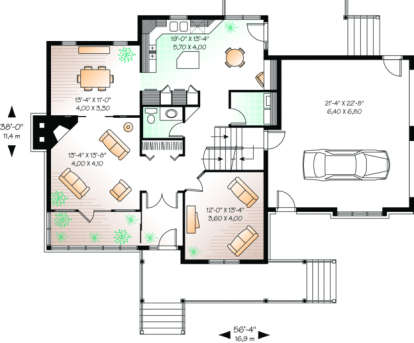First Floor for House Plan #034-00043