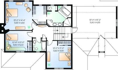 Second Floor for House Plan #034-00043