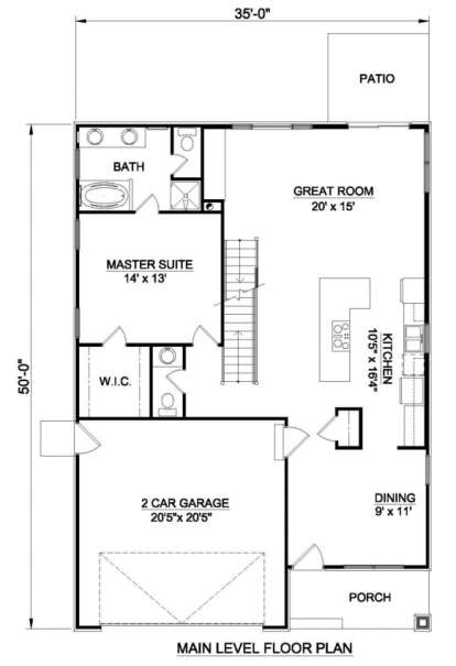 Floorplan 1 for House Plan #340-00022