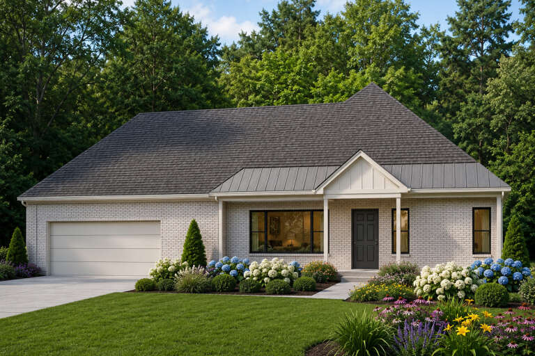 House Plan House Plan #35917 Angled Front Elevation