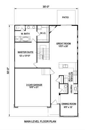 Floorplan 1 for House Plan #340-00025