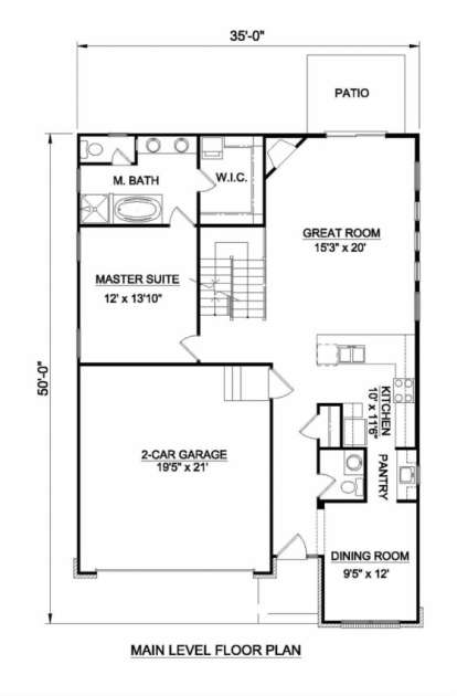 Floorplan 1 for House Plan #340-00025
