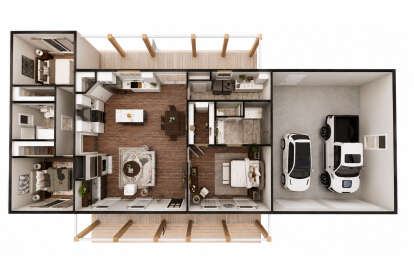 Overhead Main Floor for House Plan #1776-00185