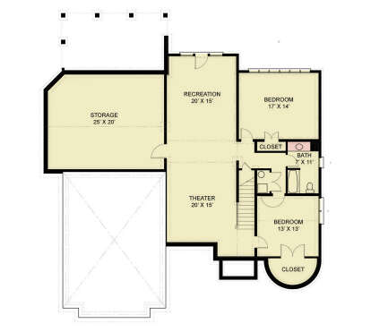 Basement for House Plan #4195-00090