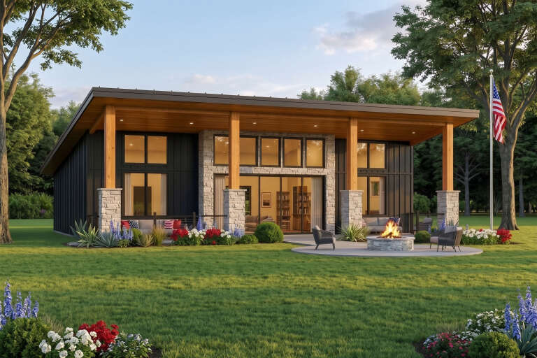 House Plan House Plan #35956 Angled Front Elevation