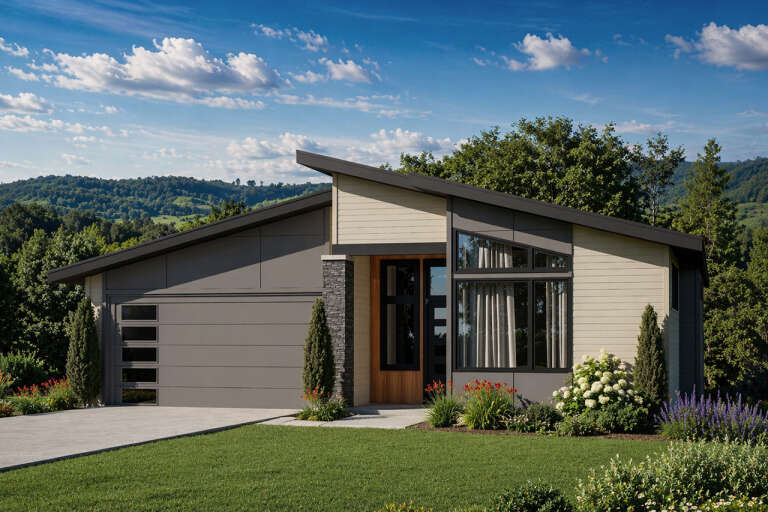 House Plan House Plan #35959 Angled Front Elevation