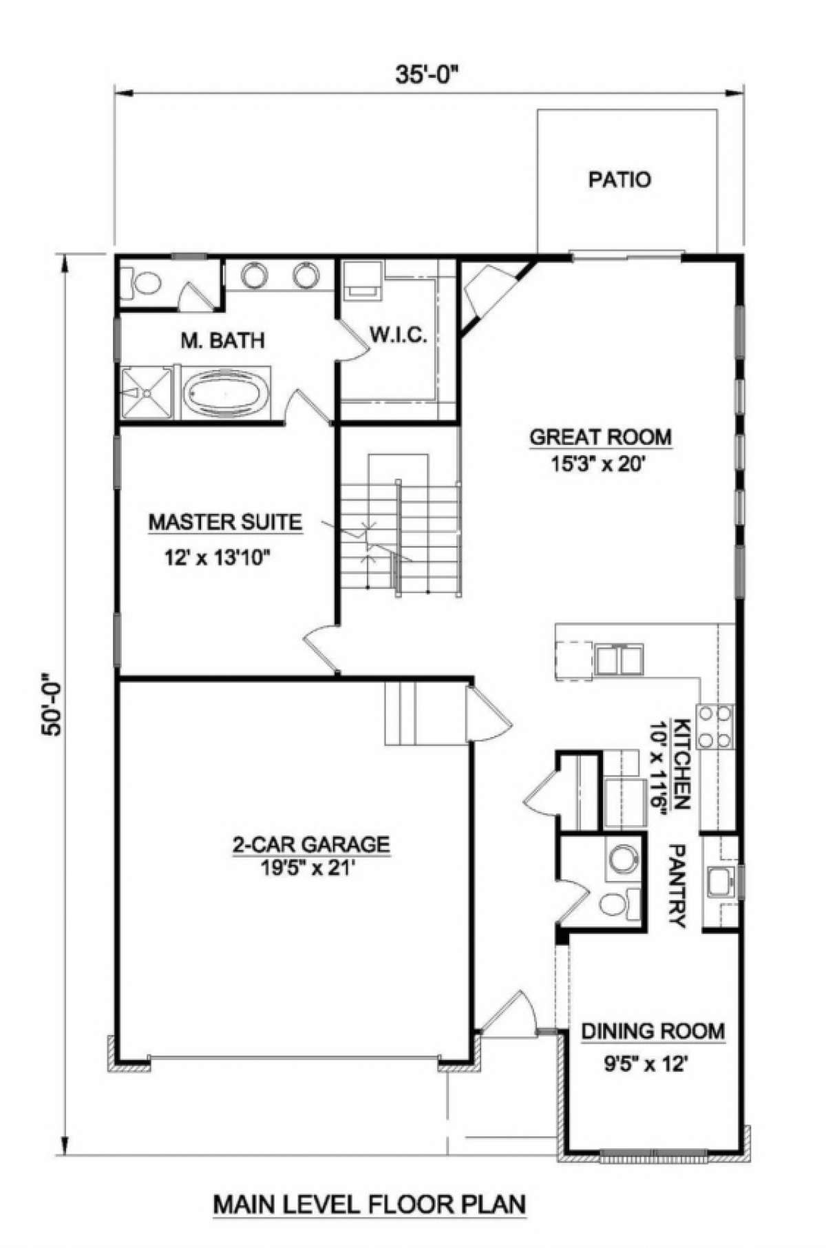 Floorplan 1 for House Plan #340-00028