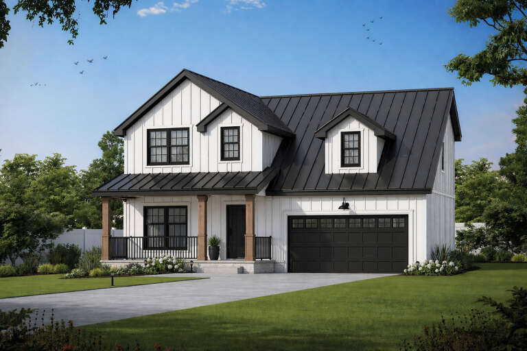 House Plan House Plan #35966 Angled Front Elevation