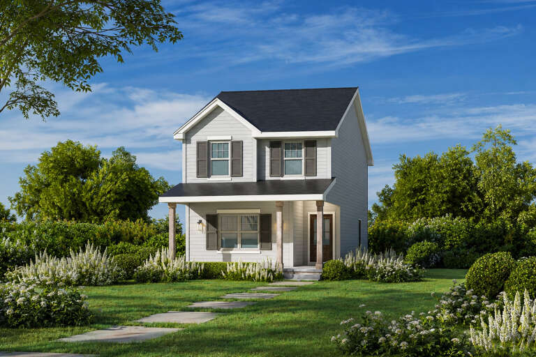 House Plan House Plan #35967 Angled Front Elevation