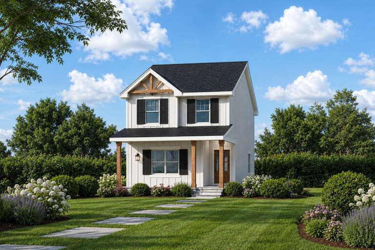 House Plan House Plan #35968 Angled Front Elevation
