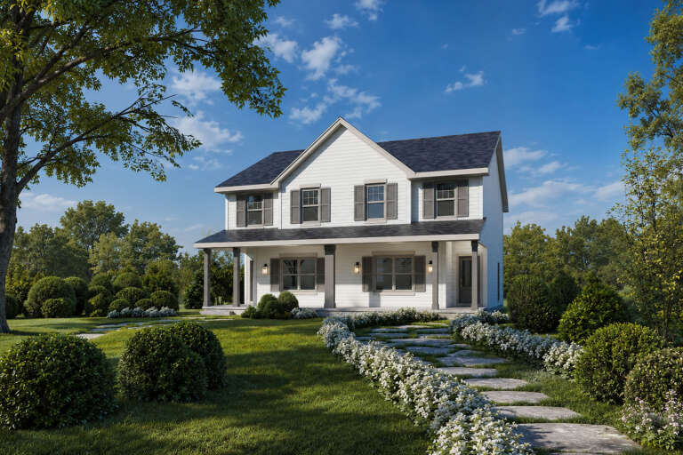 House Plan House Plan #35979 Angled Front Elevation