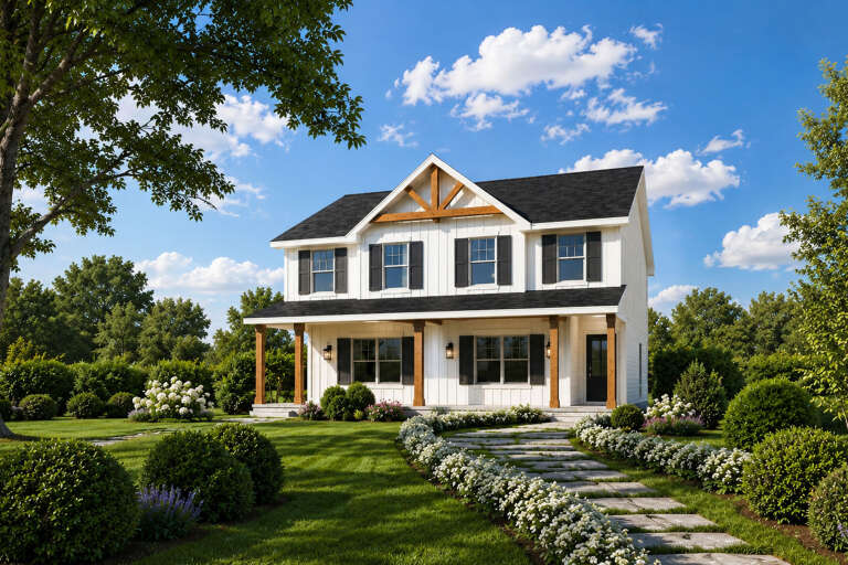 House Plan House Plan #35980 Angled Front Elevation