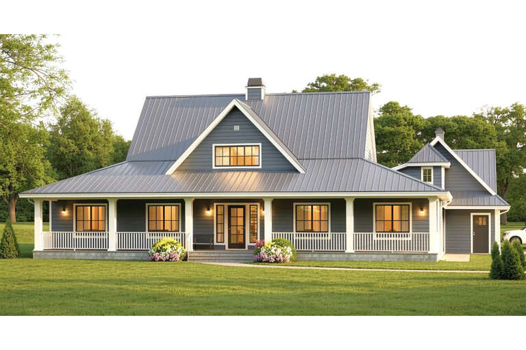House Plan House Plan #35986 Angled Front Elevation