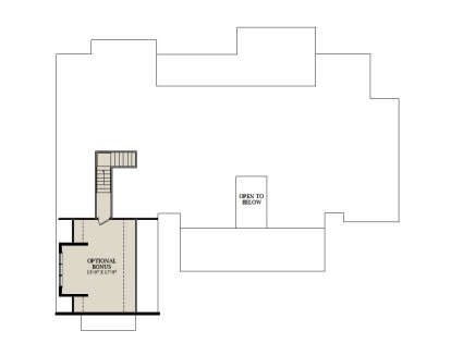 Bonus Room, stairs, open to below area. House Plan # 6849-00180 Bonus Room Floor Plan Drawing by America's Best House Plans, Inc.