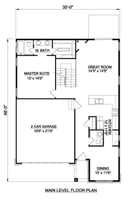 Floorplan 1 for House Plan #340-00029