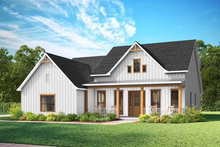 House Plan House Plan #35993 Angled Front Elevation