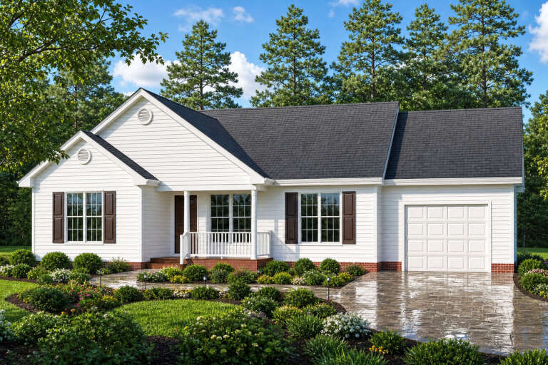 House Plan House Plan #35996 Angled Front Elevation