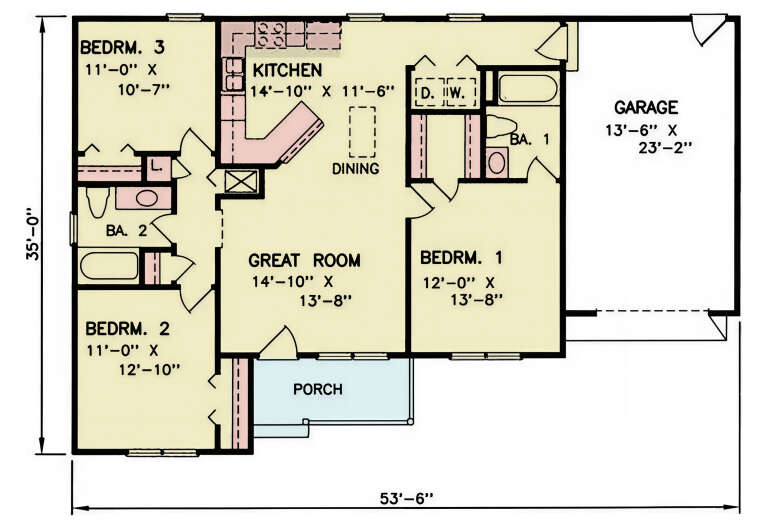 House Plan House Plan #35996 Drawing 1