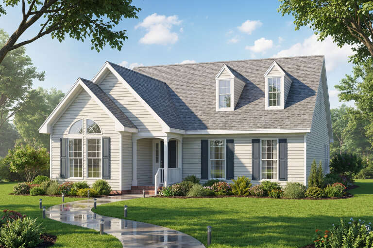 House Plan House Plan #35997 Angled Front Elevation
