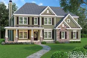 Traditional House Plan #009-00019 Elevation Photo