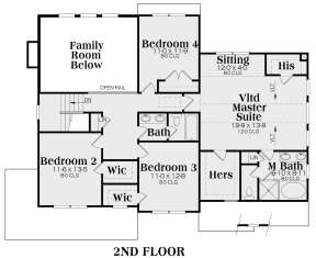 Second Floor for House Plan #009-00019