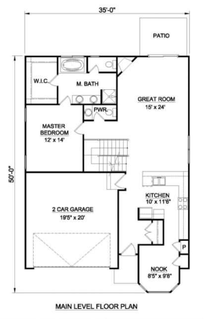 Floorplan 1 for House Plan #340-00030