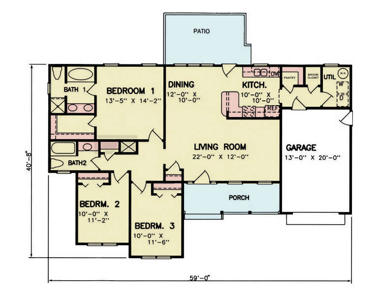 House Plan House Plan #36001 Drawing 1