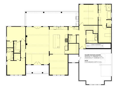 Main Floor w/ Basement Stairs: 3BR, 2.5BA, Great Rm, Kitchen, Dining, Ldry, 2-car garage, large covered porch, WIC. House Plan # 041-00443 Main Floor w/ Basement Stairs Location Floor Plan Drawing by America's Best House Plans, Inc.