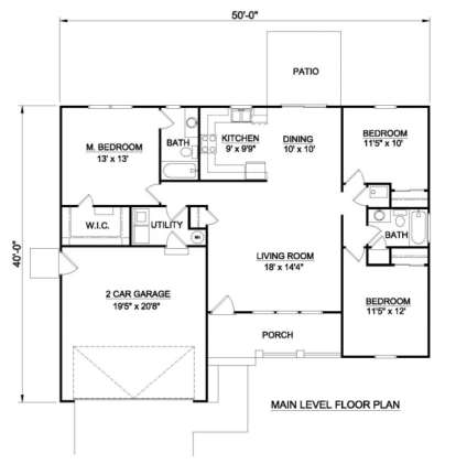 Floorplan 1 for House Plan #340-00031