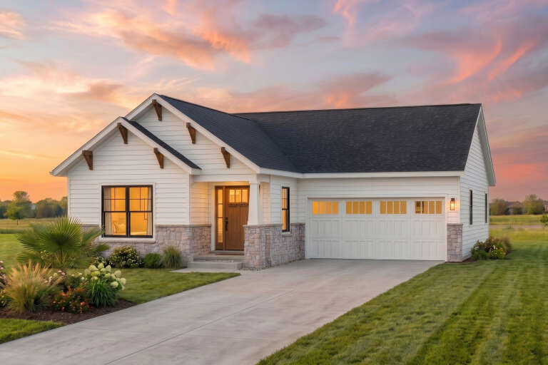House Plan House Plan #36014 Angled Front Elevation