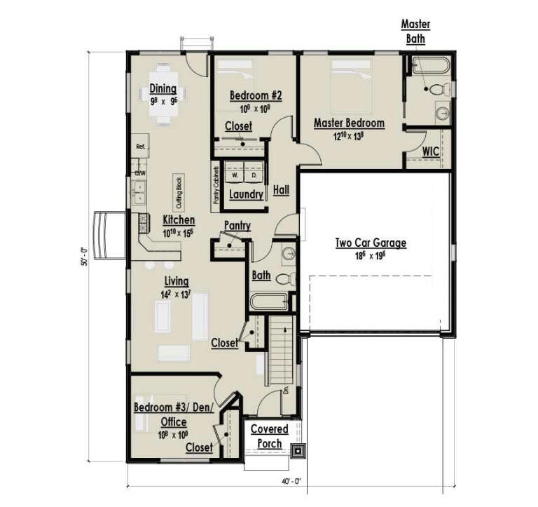 House Plan House Plan #36014 Drawing 1
