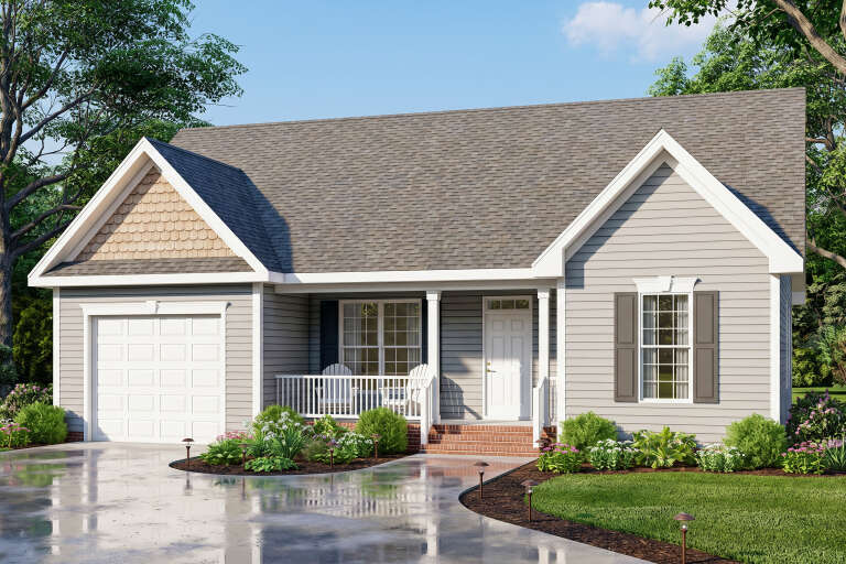 House Plan House Plan #36016 Angled Front Elevation