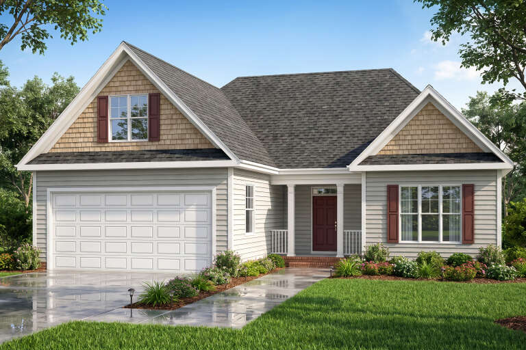 House Plan House Plan #36017 Angled Front Elevation