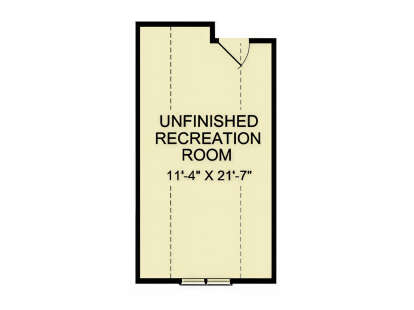 Bonus Room, Unfinished Recreation Room, 11'4" x 21'7" area. House Plan # 699-00523 Bonus Room Floor Plan Drawing by America's Best House Plans, Inc.