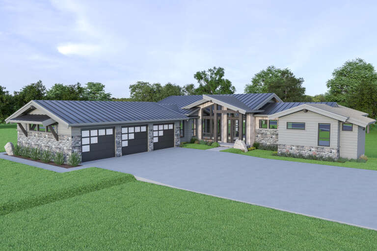 House Plan House Plan #36026 Angled Front Elevation
